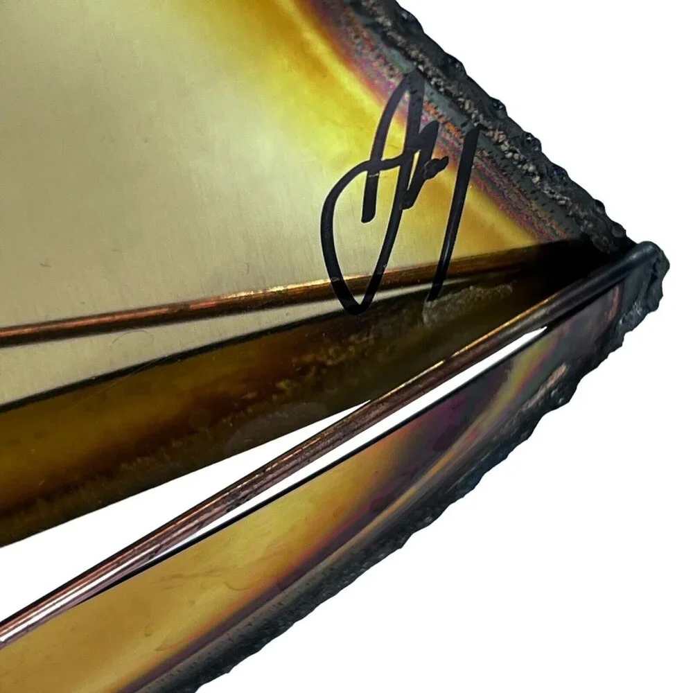 Vtg MCM Mario Jason Handmade Brass Sailboat Sculpture Marble Quartz Base Signed - Picture 3 of 9